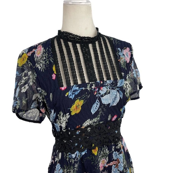 Anthropologie Foxiedox Andora Farfara Floral Lace Mini Dress Sheer Size Small - Picture 8 of 15